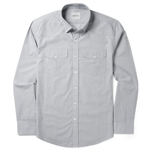 Maker Two Pocket Men's Utility Shirt In Aluminum Gray Cotton End-On-End