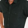 Batch Short Sleeve Utility Shirt In Black Canvas Pocket Detail Image