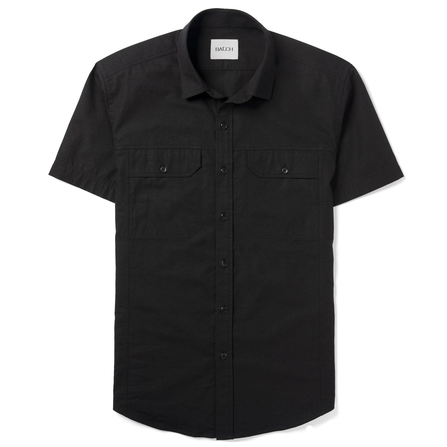 Operator Short Sleeve Utility Shirt – Black Cotton Twill