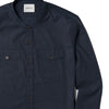 Pioneer Band Collar Utility Shirt – Dark Navy Mercerized Cotton