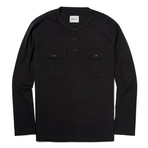 Batch Men's Constructor Henley Shirt Black Cotton Jersey Image