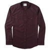 Batch Pioneer Band Collar Utility Shirt In Burgundy Mercerized Cotton Image