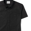 Batch Rogue Short Sleeve Casual Men's Shirt In Jet Black Mercerized Cotton Close-Up Image