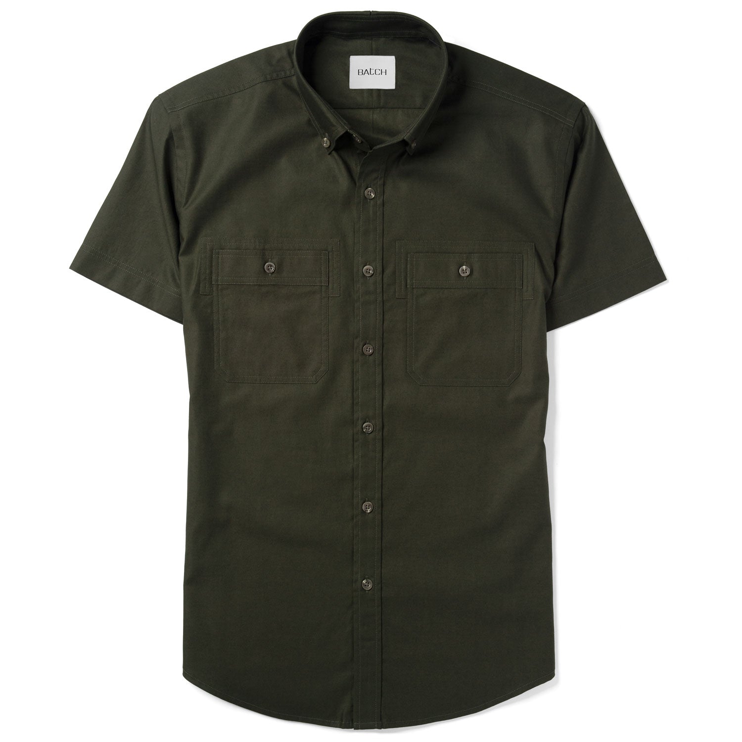 Rogue Short Sleeve Utility Shirt – Olive Green Mercerized Cotton