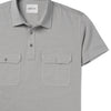 Batch Men's Constructor Short Sleeve Polo Shirt – Cement Gray Cotton Jersey Pocket Close Up Image