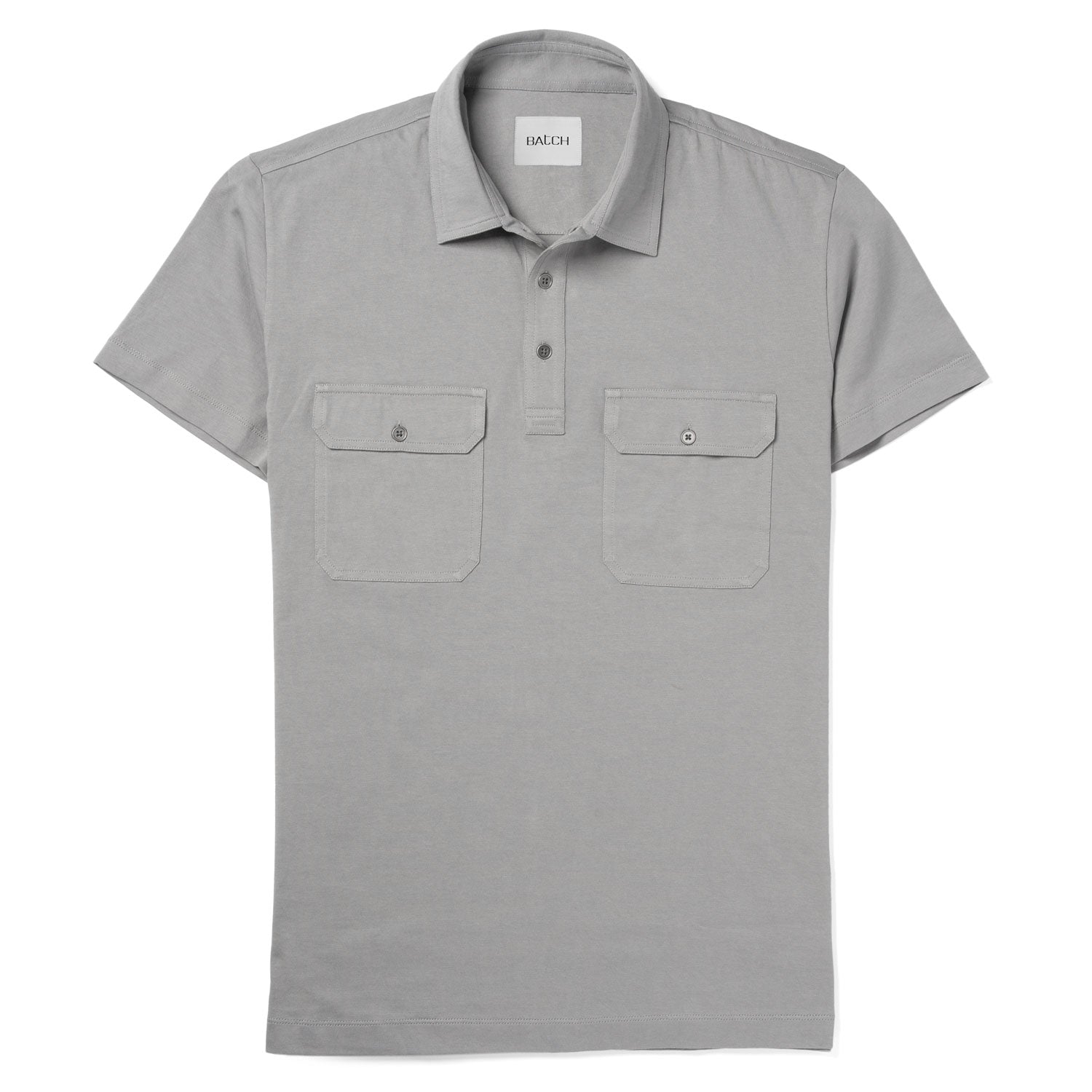 Constructor Short Sleeve Polo Shirt –  Cement Gray Cotton Jersey