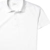 Batch Men's Essential Short Sleeve Polo Shirt – Pure White Cotton Jersey Image Close Up