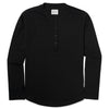 Batch Men's Essential Curved Hem Henley – Black Cotton Jersey Image