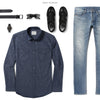Maker Two Pocket Men's Utility Shirt In Navy Ways To Wear With Light Denim