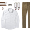 Maker Two Pocket Men's Utility Shirt In Clean White Ways To Wear With Chinos