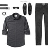 Fixer Two Pocket Men's Utility Shirt In Slate Gray Ways To Wear With Black Denim
