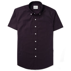 Batch Men's Essential Short Sleeve Casual Shirt - WB Dark Burgundy Stretch Cotton Poplin Image