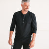 Essential WB Henley Shirt –  Black Cotton Jersey