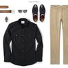 Editor Two Pocket Men's Utility Shirt In Jet Black Ways To Wear With Chinos