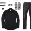 Editor Two Pocket Men's Utility Shirt In Jet Black Ways To Wear With Black Denim