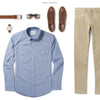 Maker Two Pocket Men's Utility Shirt In Classic Blue Ways To Wear With Khaki Chinos